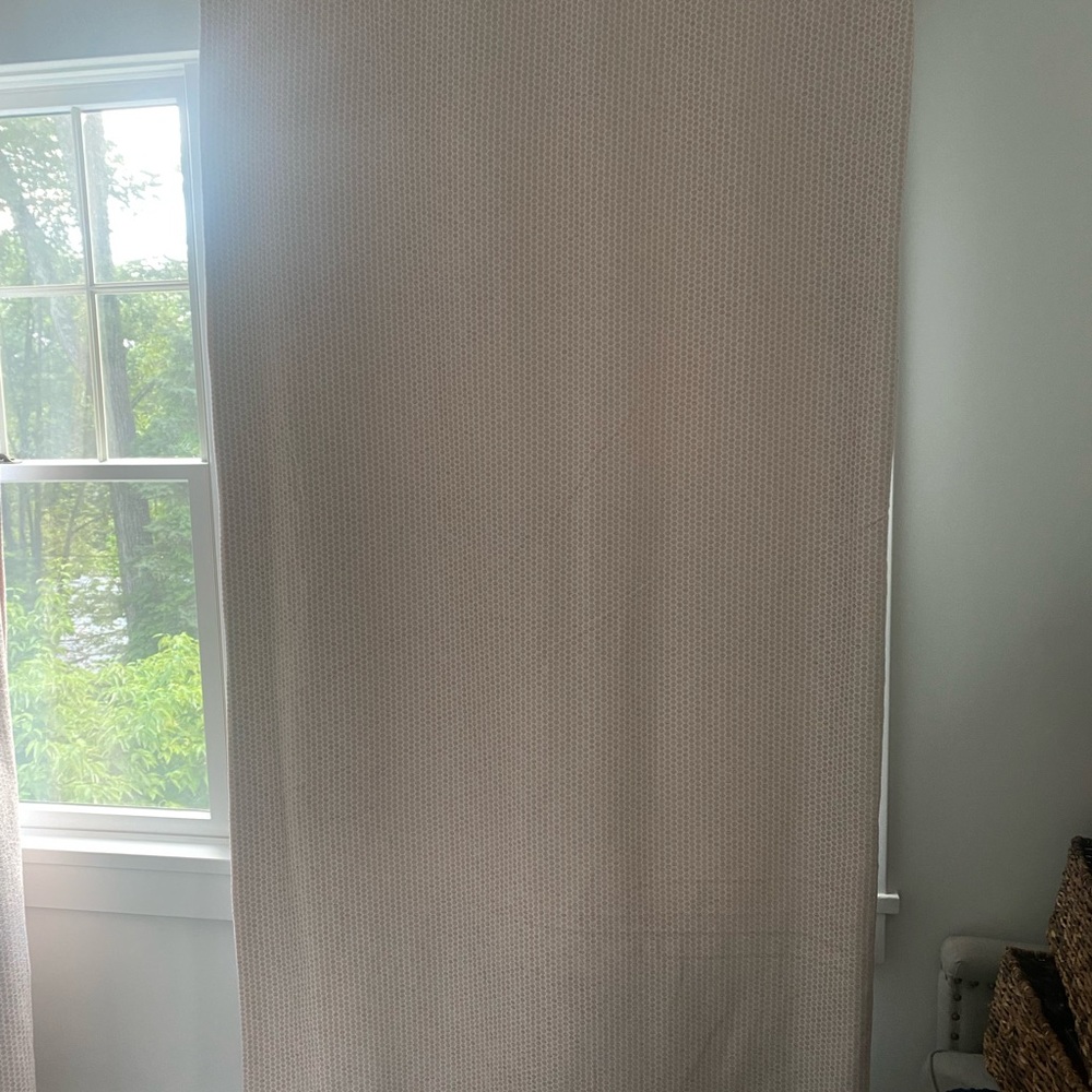 4 TOTAL Pottery Barn Kids Pink Honeycomb Jacquard Blackout Curtain Panel 84”